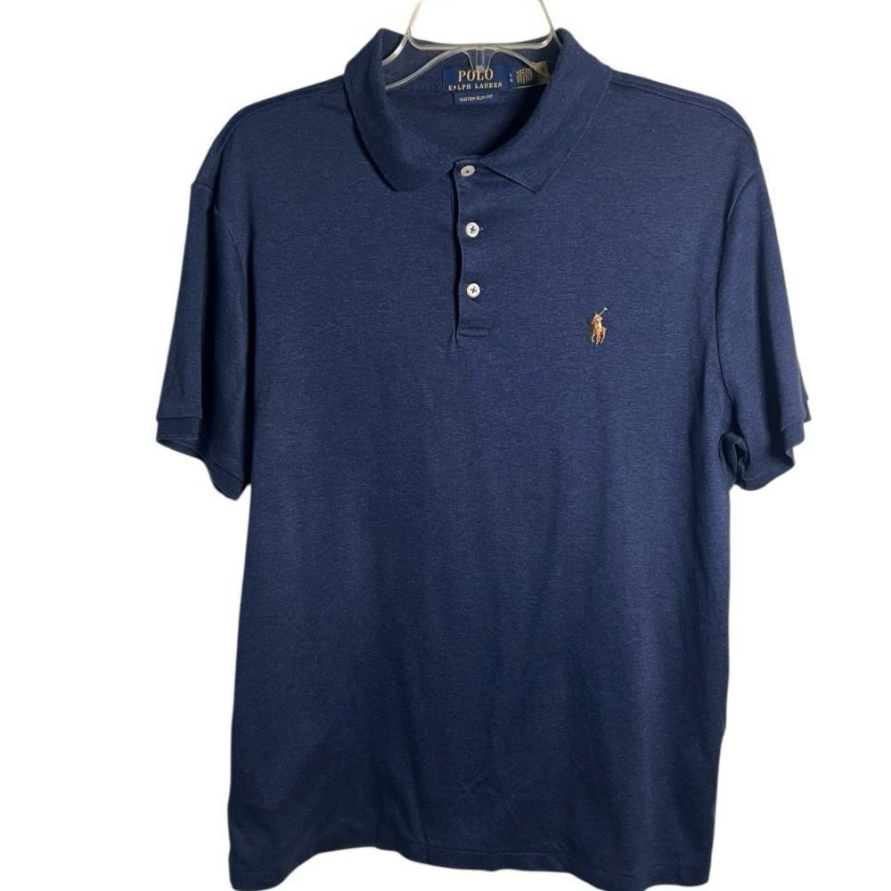 Polo Ralph Lauren Men's 100% Cotton Custom Slim Fit Soft Cotton Polo Shirt Sz L - Picture 2 of 9